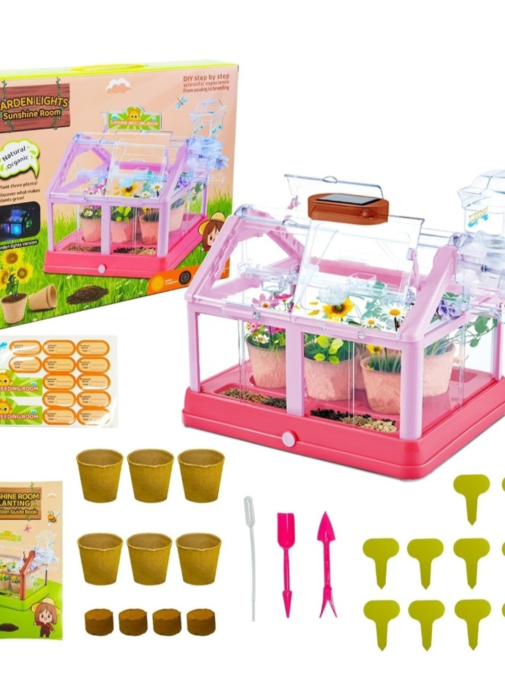 Kids DIY Mini Greenhouse Planting Kit - Pink